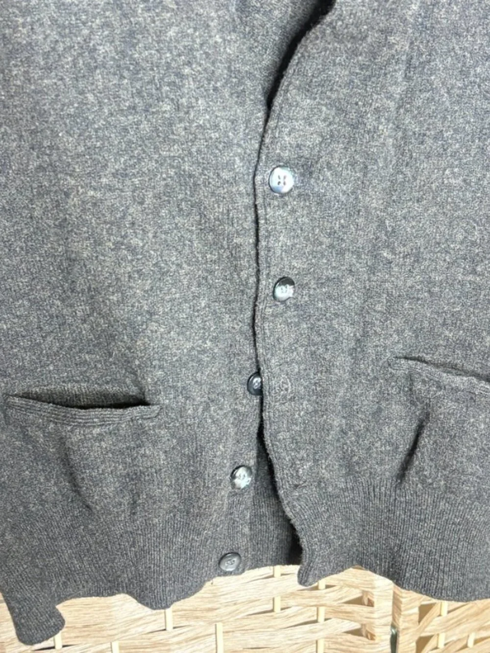 VINTAGE Made in USA Puritan Aquaknit 100% Lambswool Button Vest Sweater size L
